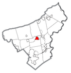 Map of Nazareth, Northampton County, Pennsylvania Highlighted